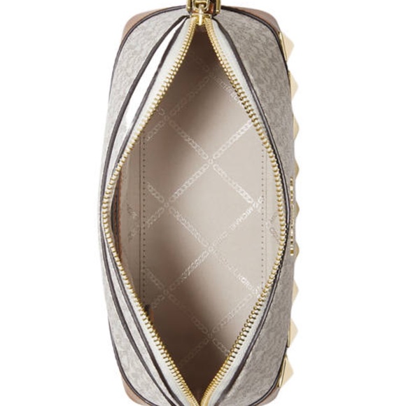 Michael Kors Signature Jet Set Charm Gold Studded Crossbody Bag - Picture 4 of 10